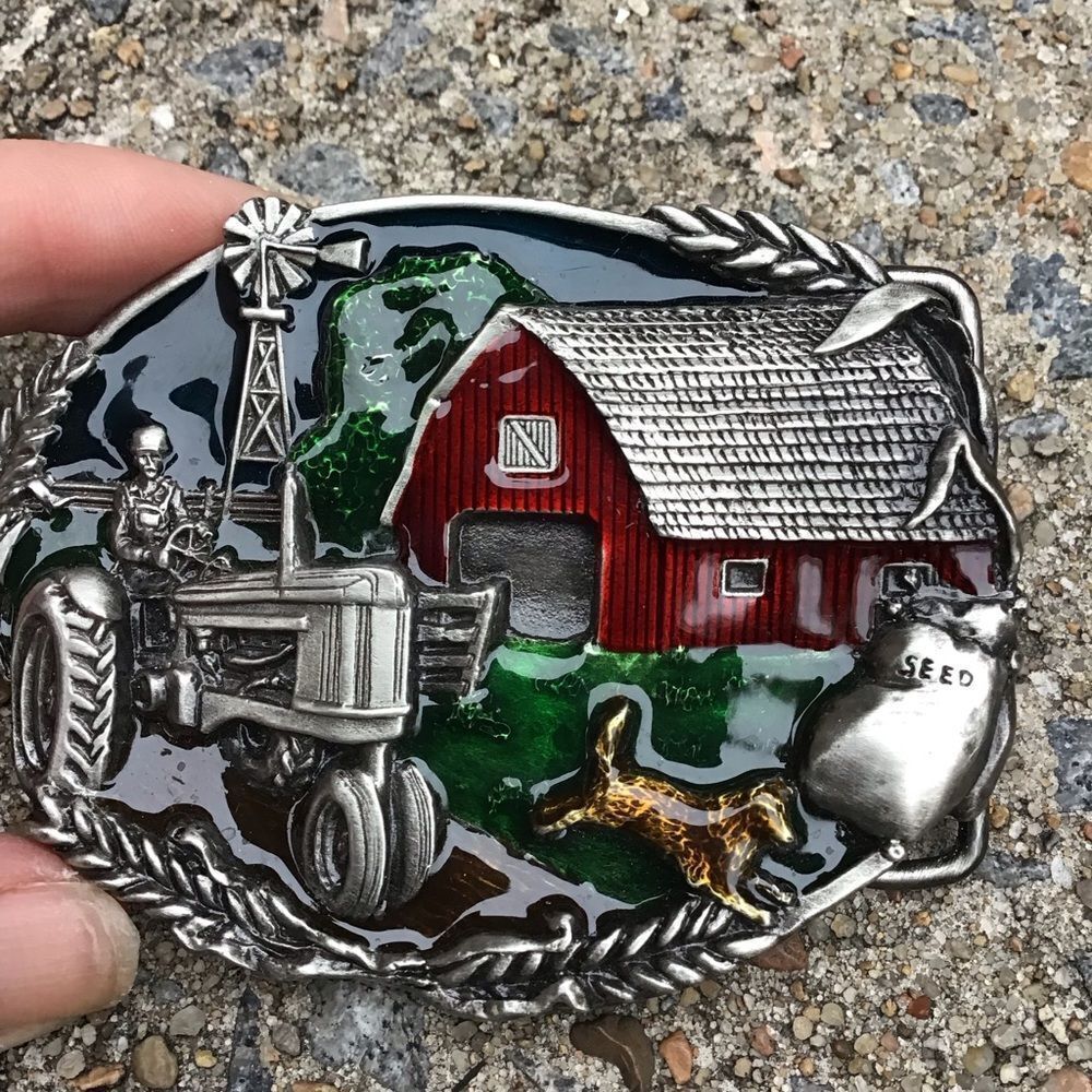 Vintage 1981 Bergamot Brass Original Farm Tractor Belt Buckle